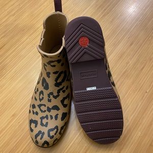 Size 9 leopard print Hunter ankle rain boots